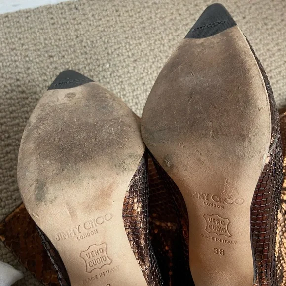 Jimmy Choo Mavis Python Metallic Boots - Picture 16 of 16